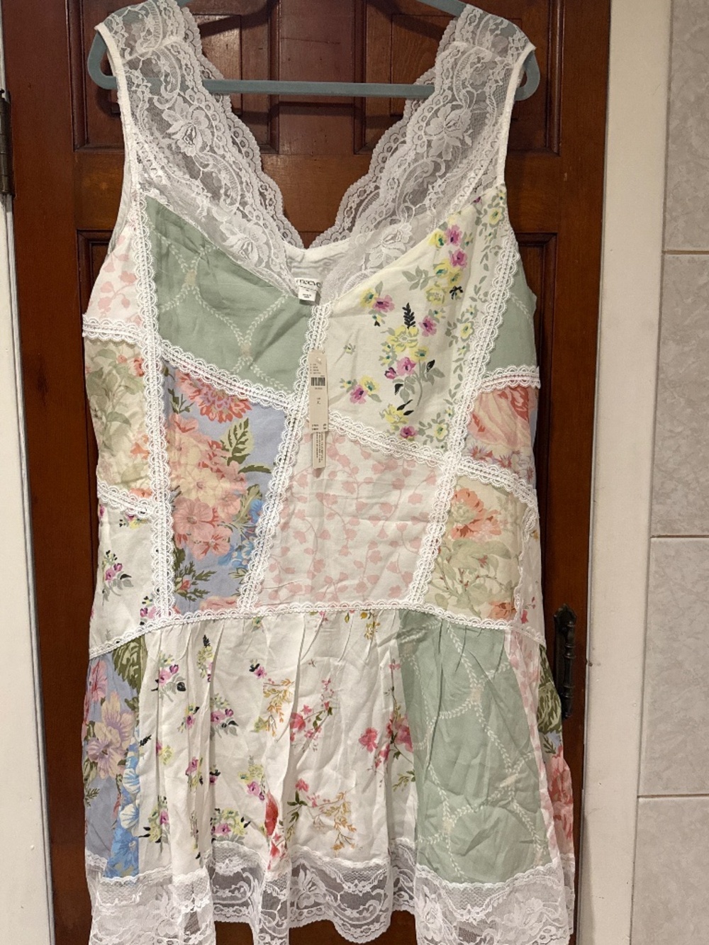 Maeve Drop-Waist Lace-Trim Mini Dress - Picture 4 of 6